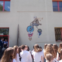Odsłonięcie murala na szkole